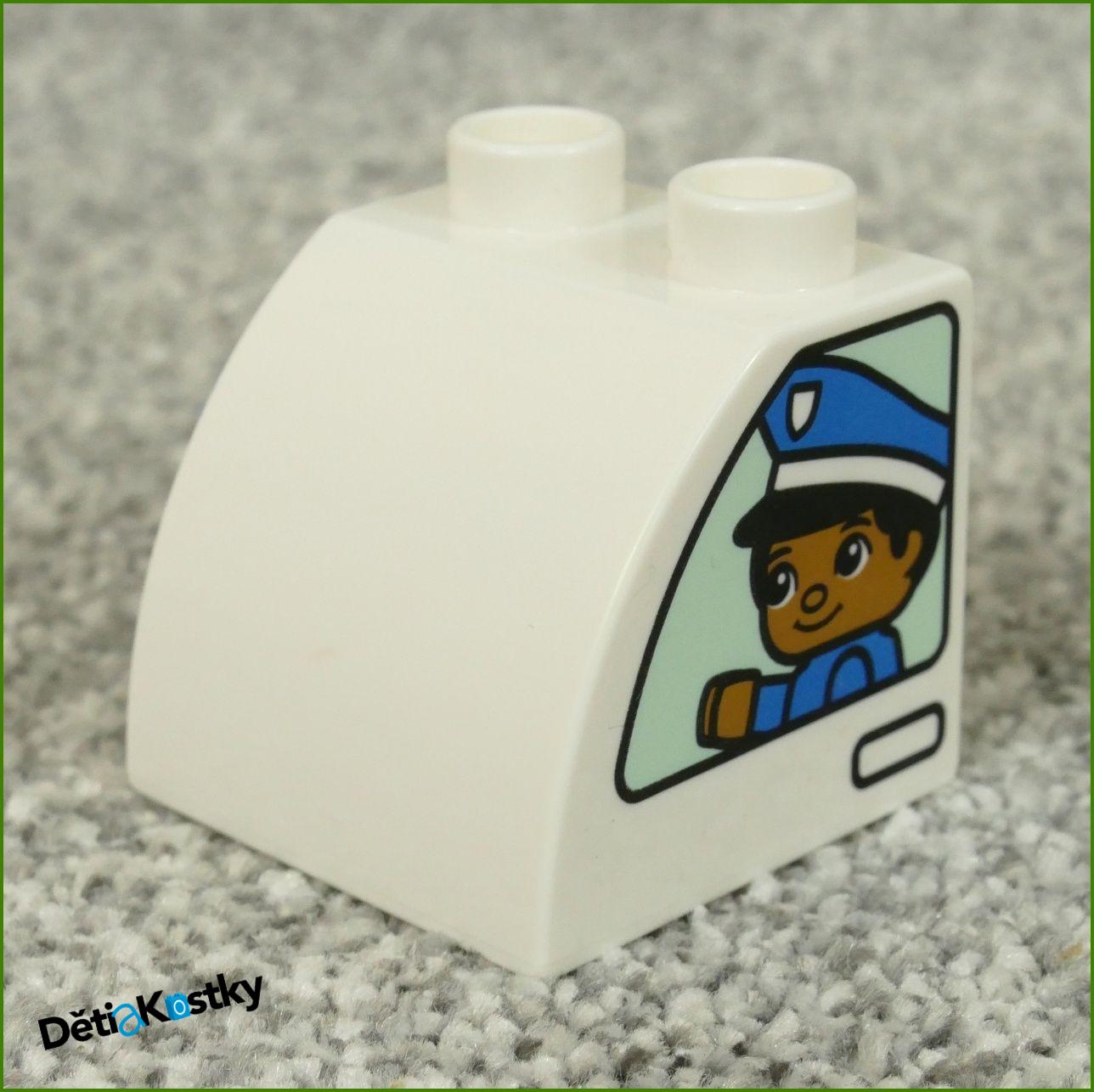 Lego® Duplo® Kostka 2x2 Bílá Zkosená Zakulacená - Policista a Policistka