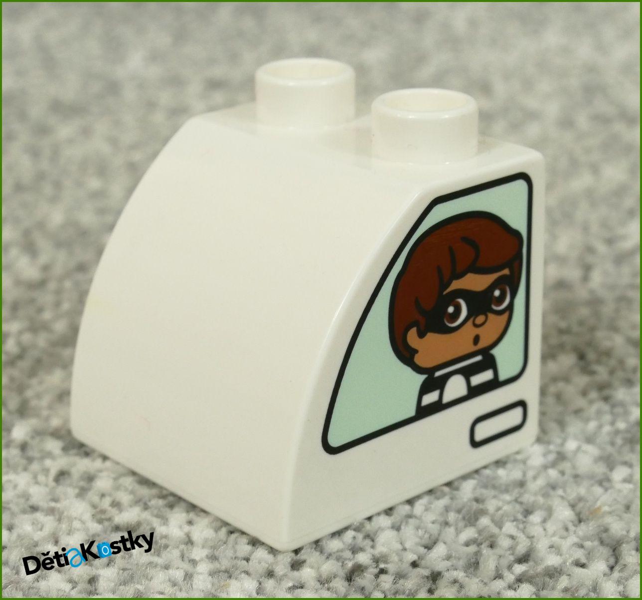Lego® Duplo® Kostka 2x2 Bílá Zkosená Zakulacená - Pejsek a Lupič