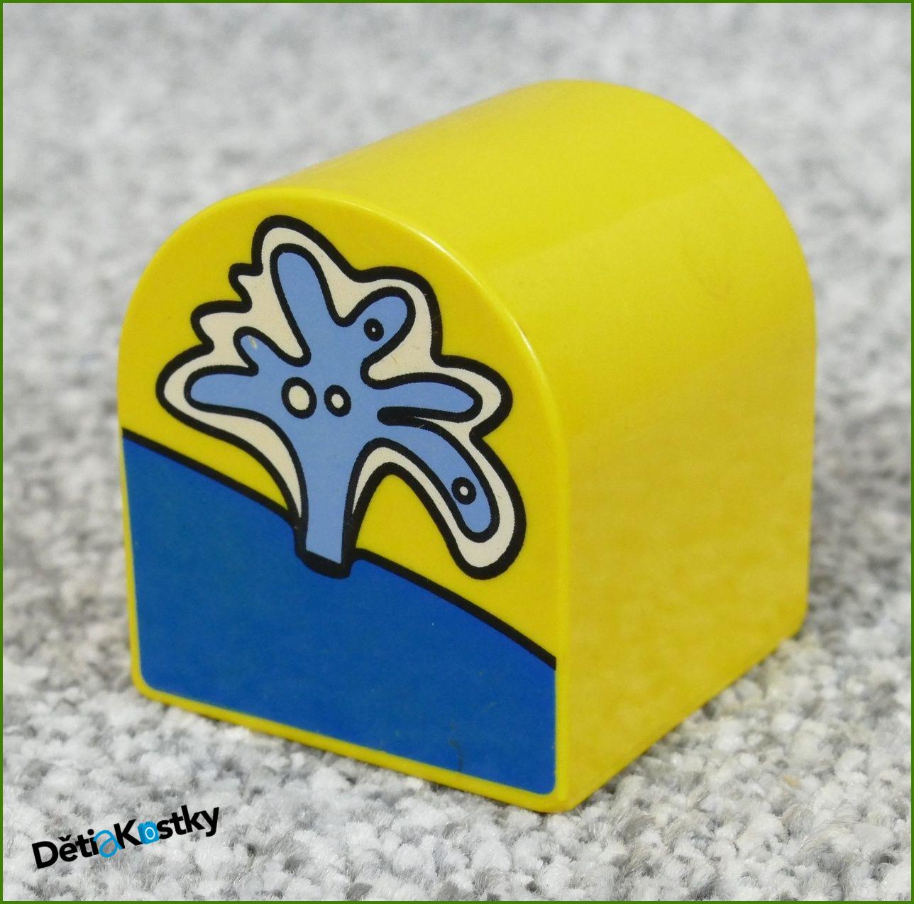 Lego® Duplo® Kostka 2x2 Žlutá Zakulacená - Vodotrysk Velryby