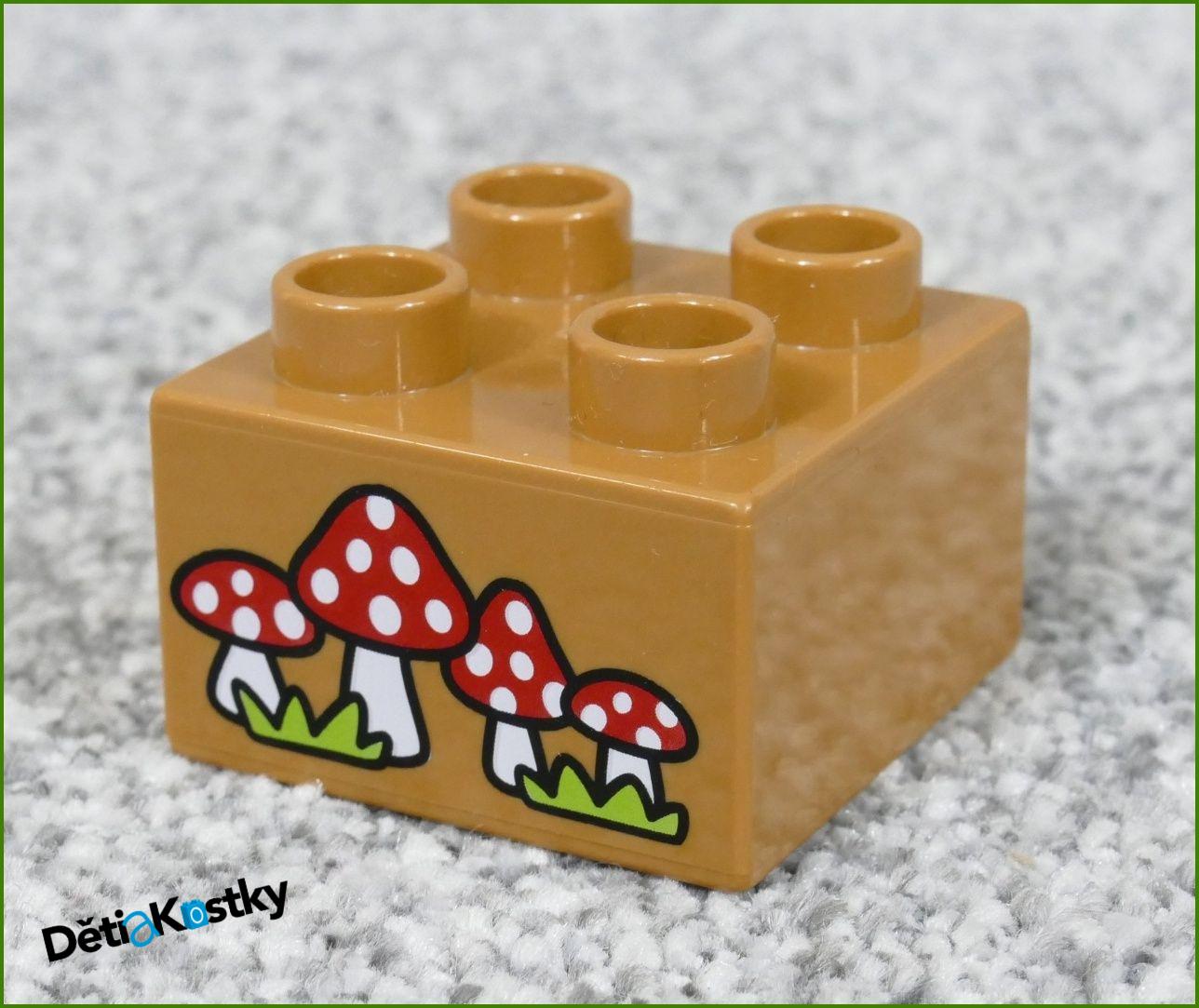 Lego® Duplo® Kostka 2x2 Světle Hnědá - Muchomůrky