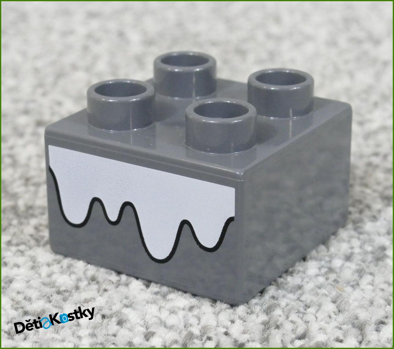 Lego® Duplo® Kostka 2x2 Tmavě Šedá - Sněhová Pokrývka