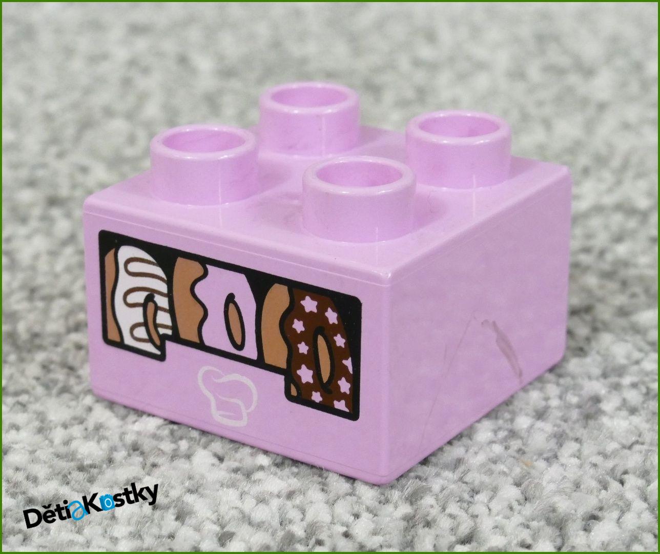 Lego® Duplo® Kostka 2x2 Světle Růžová - Donuty