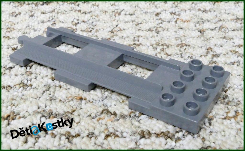 Lego® Duplo® Kolej / Koleje Koncovka - Barva Nová Šedá (Dark Bluish Grey)