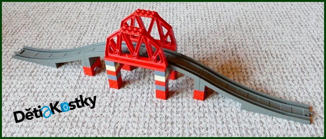Lego® Duplo® Železniční Most s Červenými Oblouky - Barva Starší Šedá (Dark Grey)