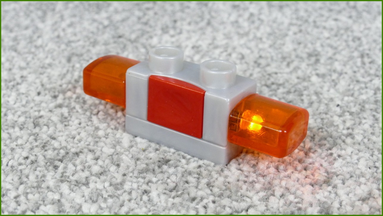 Lego® Duplo® Majáček/Maják - Pouze Bliká - Oranžovo-Šedý (Boční Tlačítko) (Včetně Baterií)