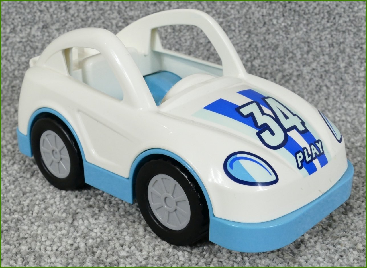 Lego® Duplo® Auto Závodní Bílé - Tyrkysový Podvozek Setrvačník (34 Play)