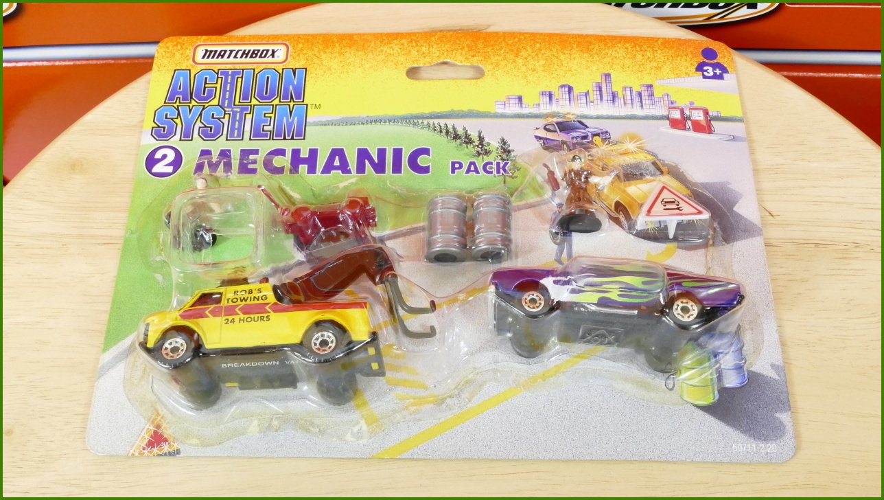 Matchbox Set Action System Mechanic - Otevřený a Zalepený