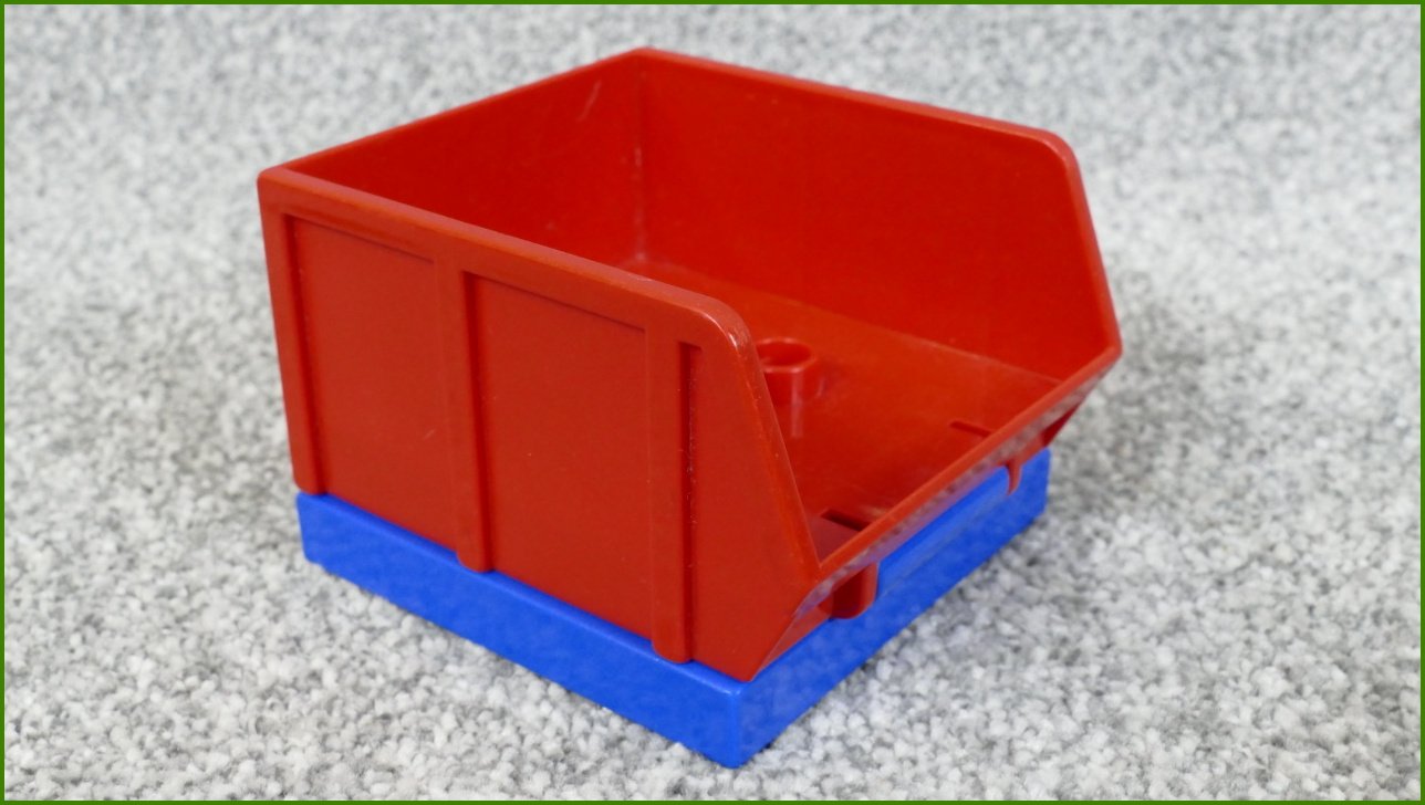 Lego® Duplo® Korba pro Nákladní a Jiná Auta (Červený-Modrá Základna)