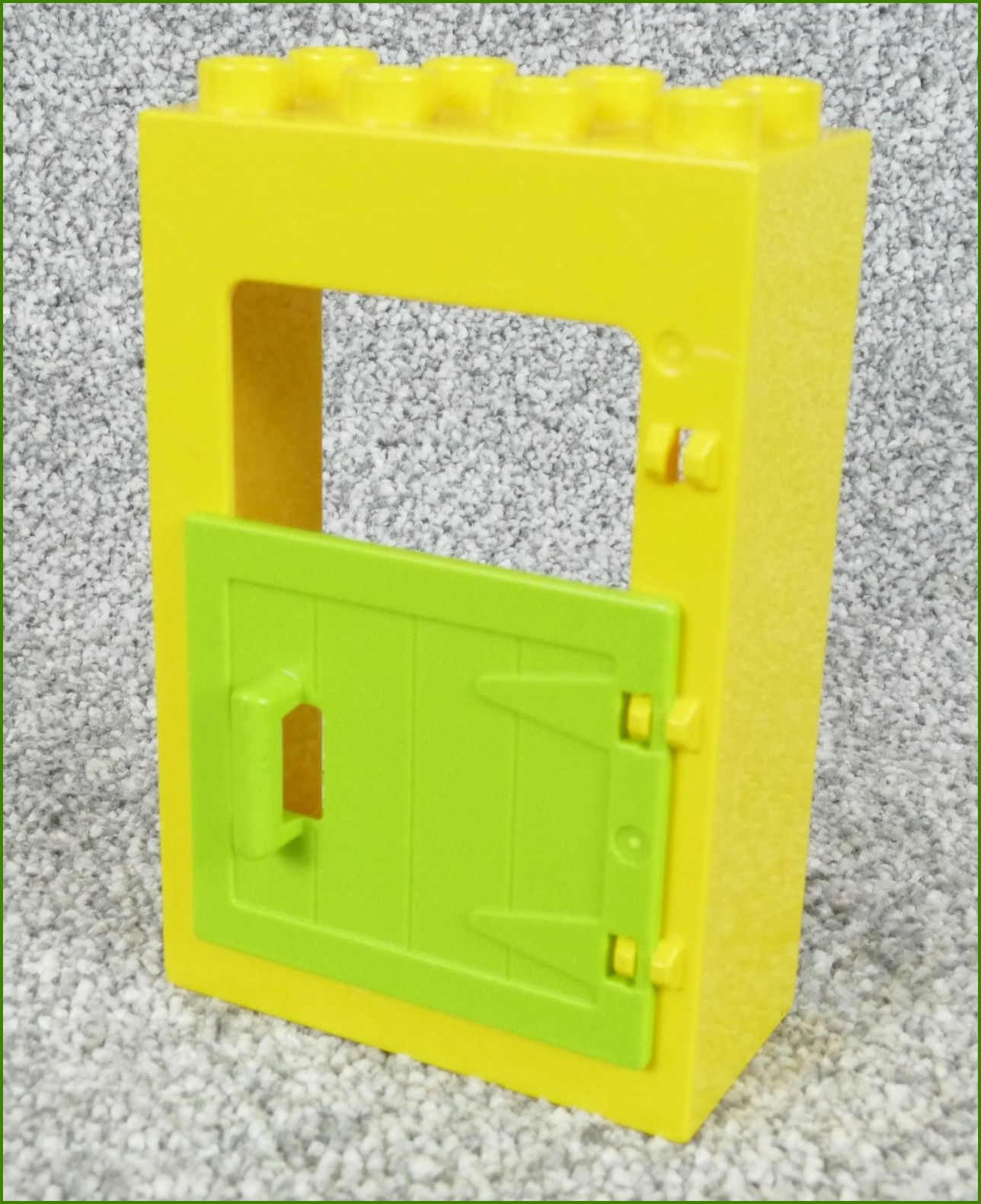 Lego® Duplo® Kostka s Dveřmi Žlutá - Limetka Dvířka - Imitace Dřevo