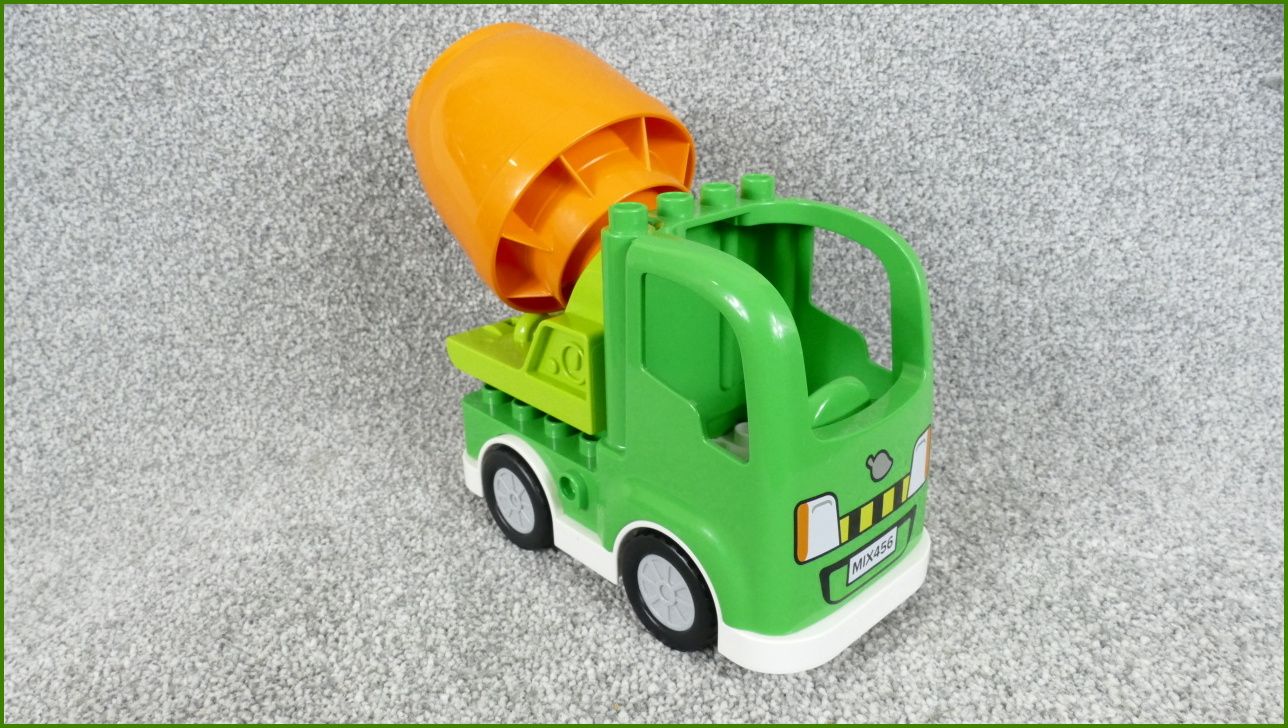 Lego® Duplo® Domíchávač Světle Zelený MIX456 - Oranžový Buben, Podvozek Setrvačník