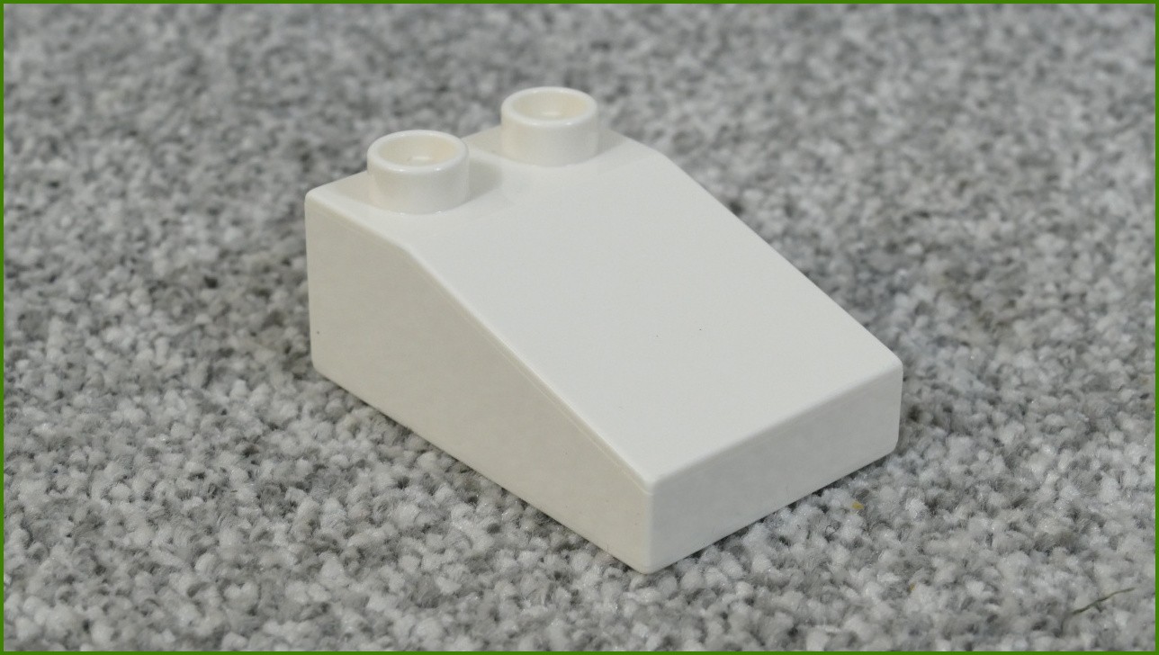 Lego® Duplo® Kostka 2x3 Zkosená Bílá Stříška - Nová