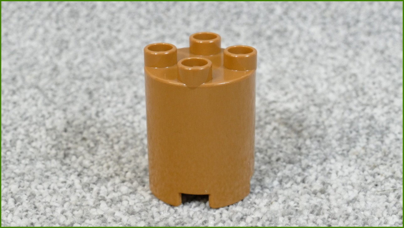 Lego® Duplo® Kostka 2x2x2 Váleček Světlounce Hnědý - Nová
