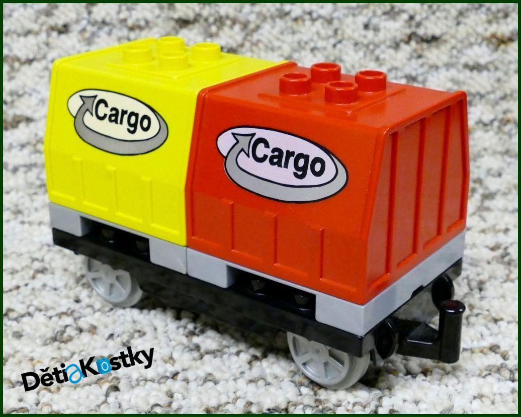 Lego® Duplo® Vagon - Kontejnery Cargo Palety - Žlutý/Červený