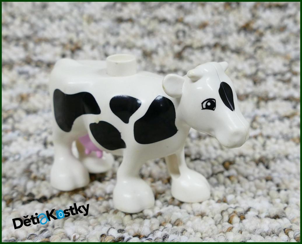 Lego® Duplo® Kravička Bílá Novější Typ - Růžové Vemeno