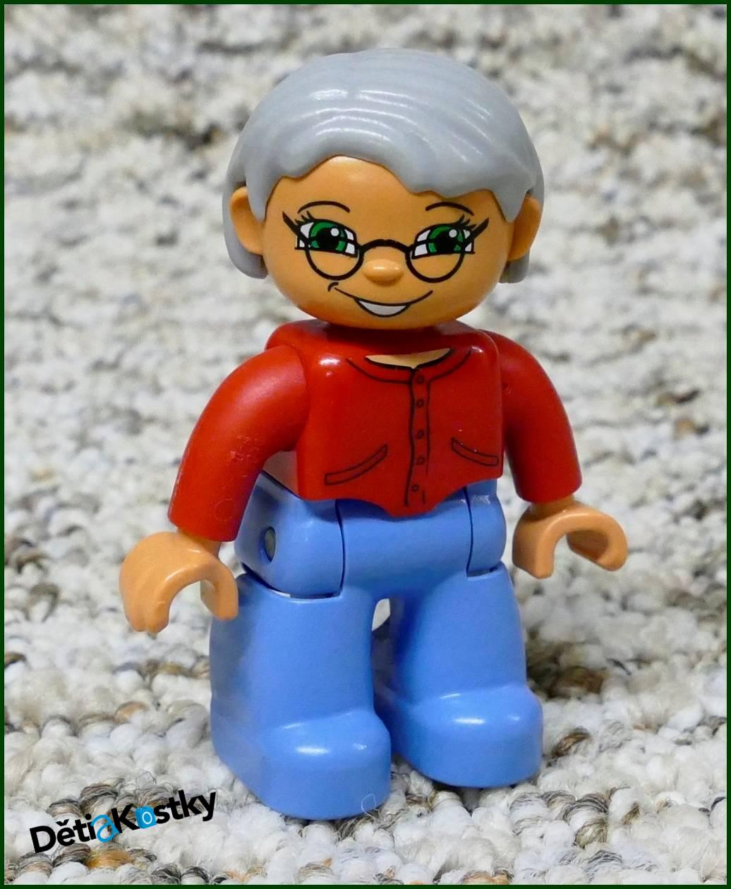 Lego® Duplo® Figurka Babička s Brýlemi Červená