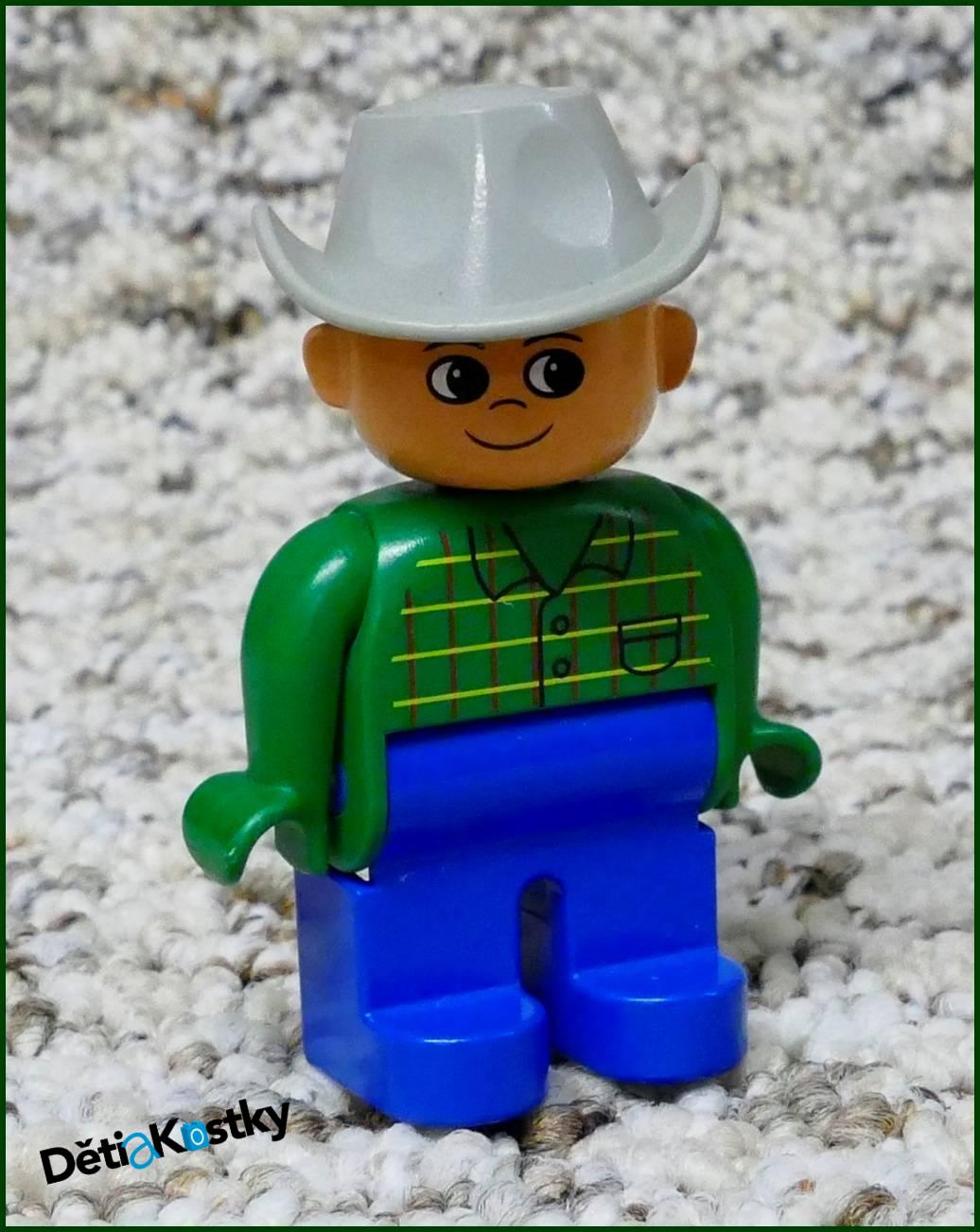 Lego® Duplo® Figurka Kovboj/Cowboy - Zelená Károvaná Košile