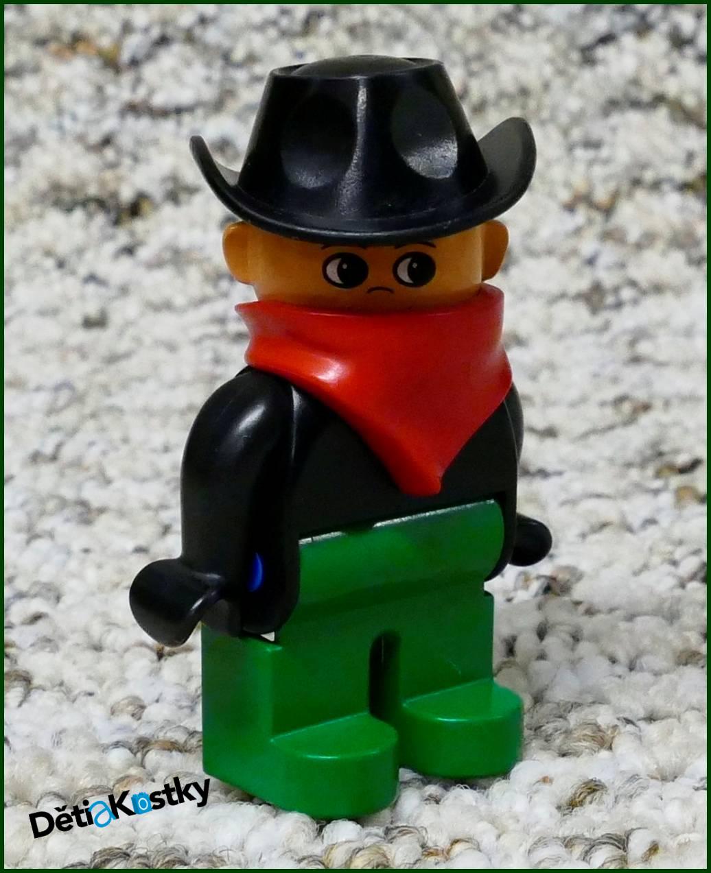 Lego® Duplo® Figurka Kovboj/Cowboy (Lupič) s Červeným Šátkem