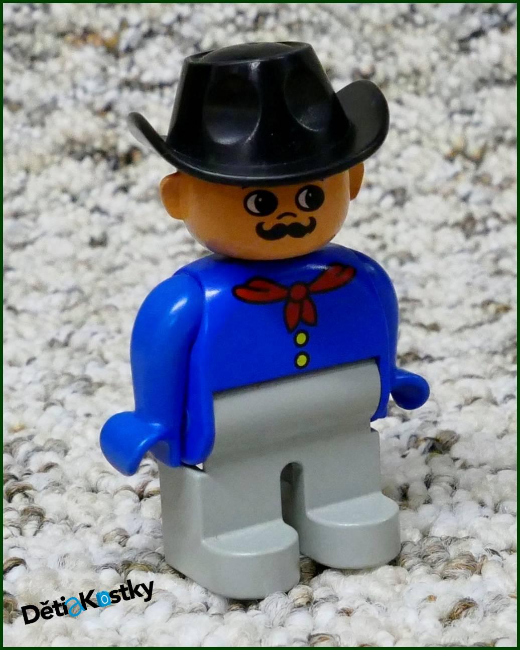 Lego® Duplo® Figurka Kovboj/Cowboy - Červený Šátek, Modrá Košile