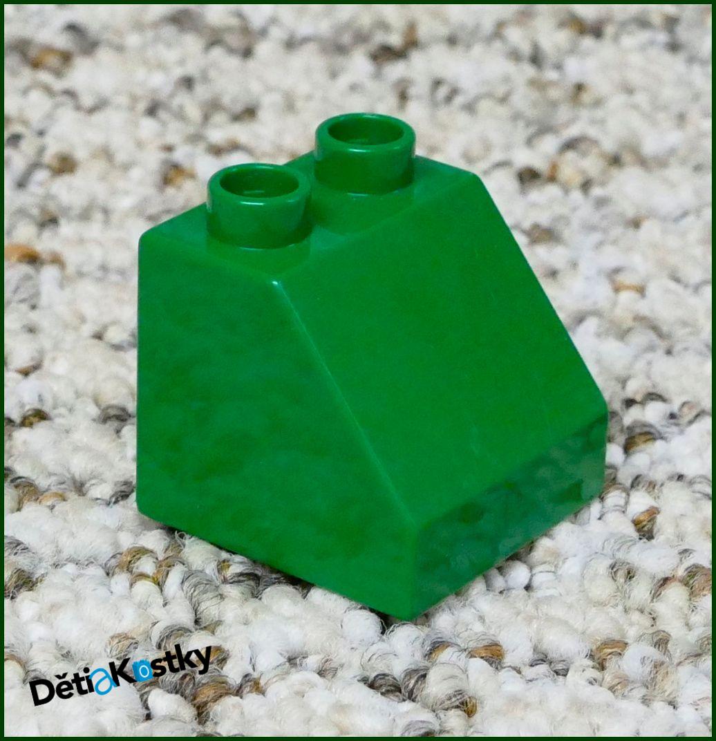 Lego® Duplo® Kostka 2x2 Zkosená Tmavě Zelená