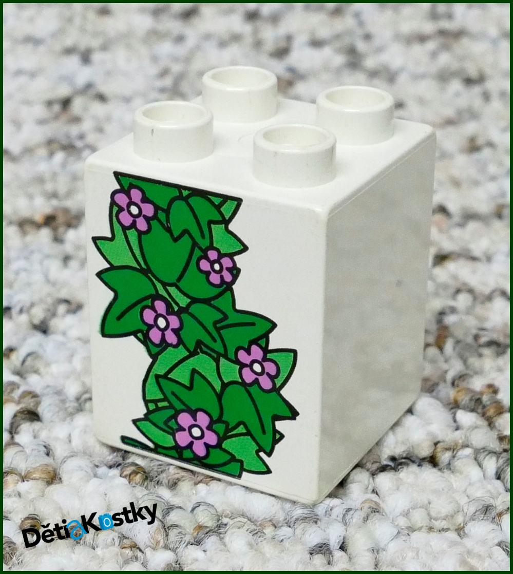 Lego® Duplo® Kostka 2x2x2 Bílá - Květiny