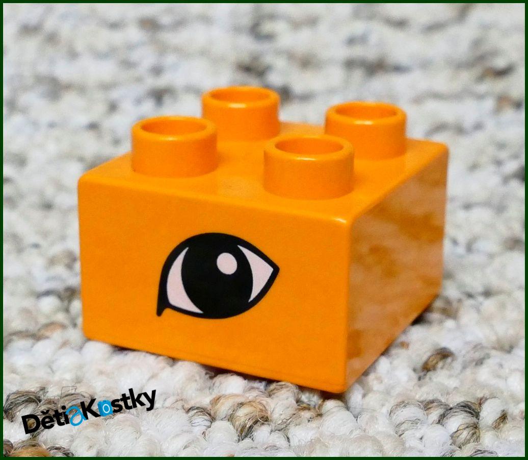 Lego® Duplo® Kostka Oranžová 2x2 Oko Šikmé