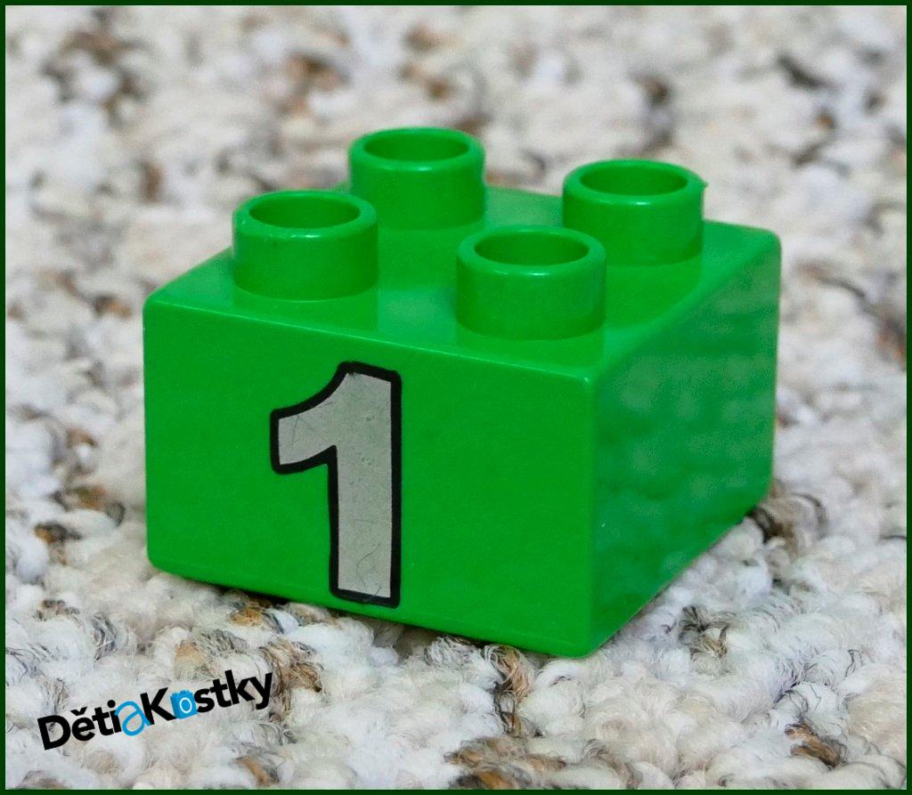 Lego® Duplo® Kostka Zelená 2x2 Číslo 1
