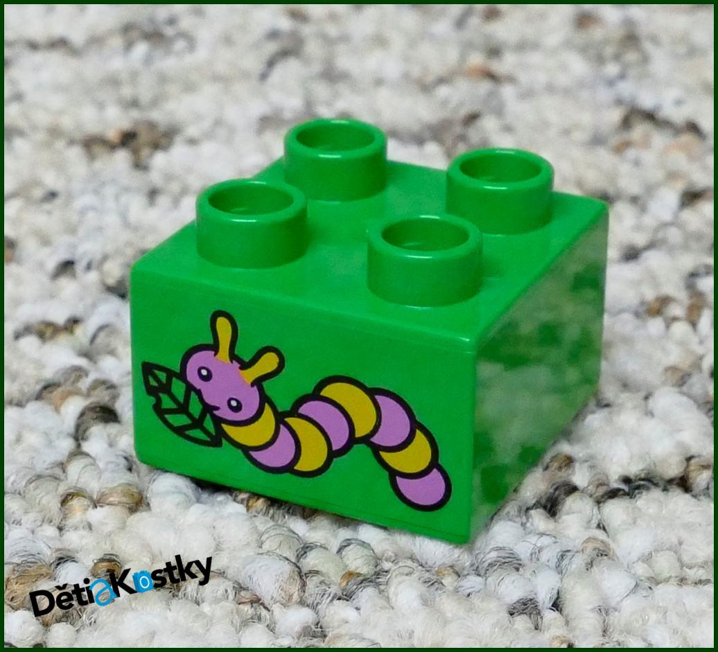 Lego® Duplo® Kostka 2x2 Zelená - Červ
