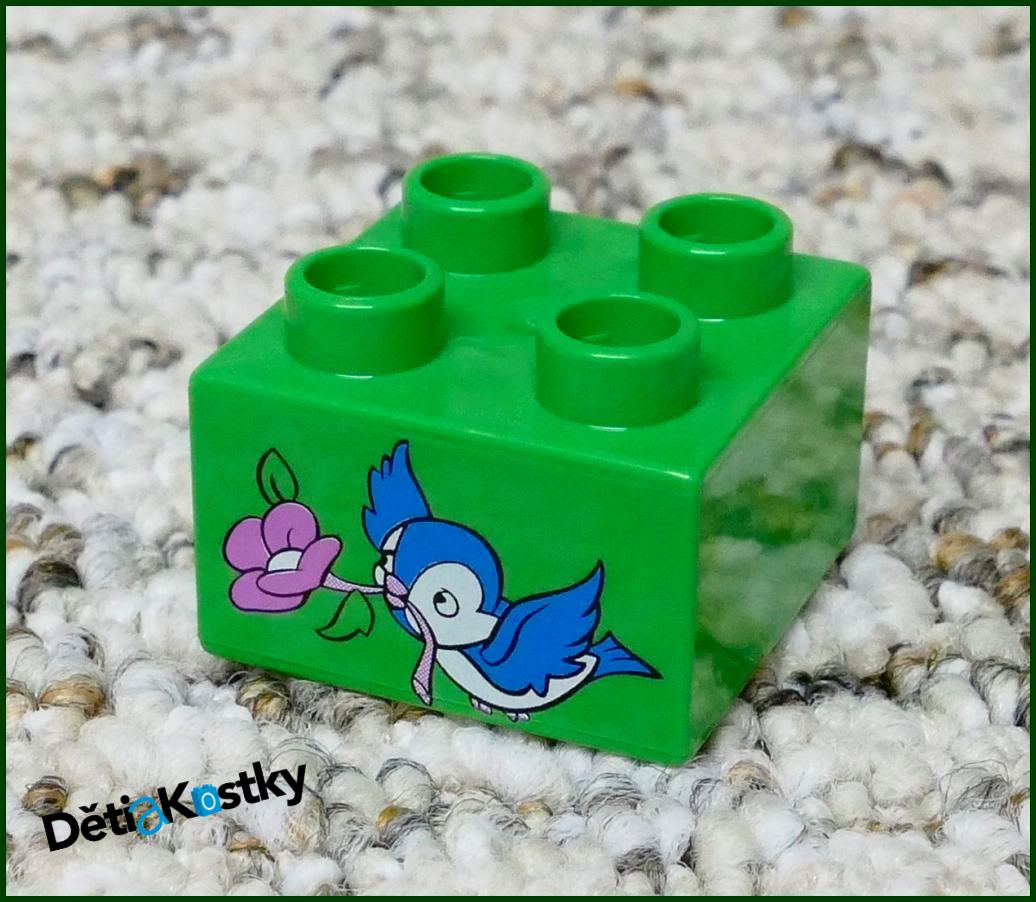 Lego® Duplo® Kostka 2x2 Zelená - Ptáček