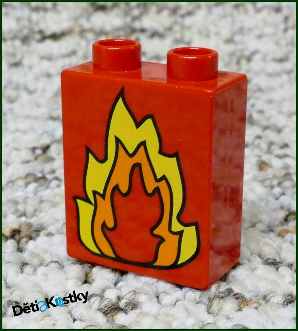Lego® Duplo® Kostka 1x2x2 Červená - Plamen