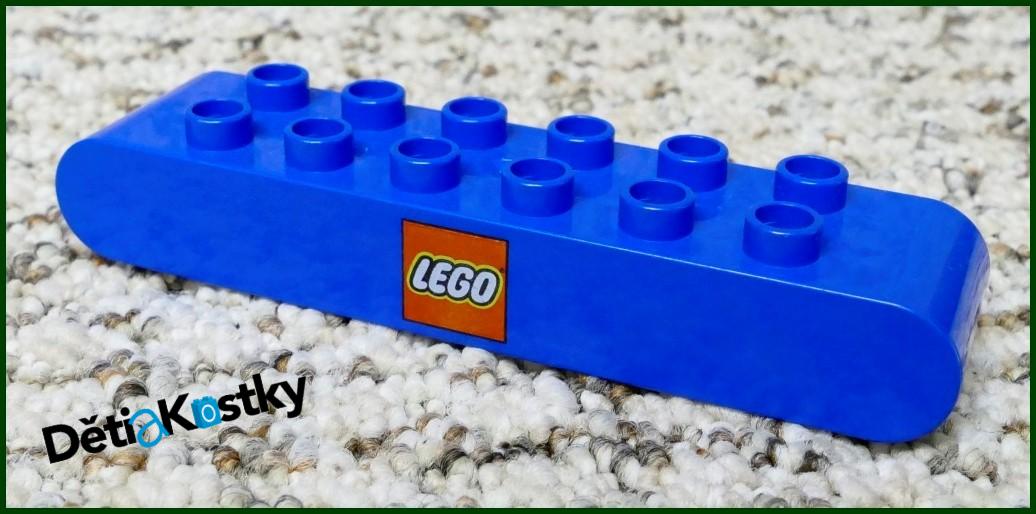 Lego® Duplo® Kostka Dlouhá 2x8 Modrá - Nápis Lego