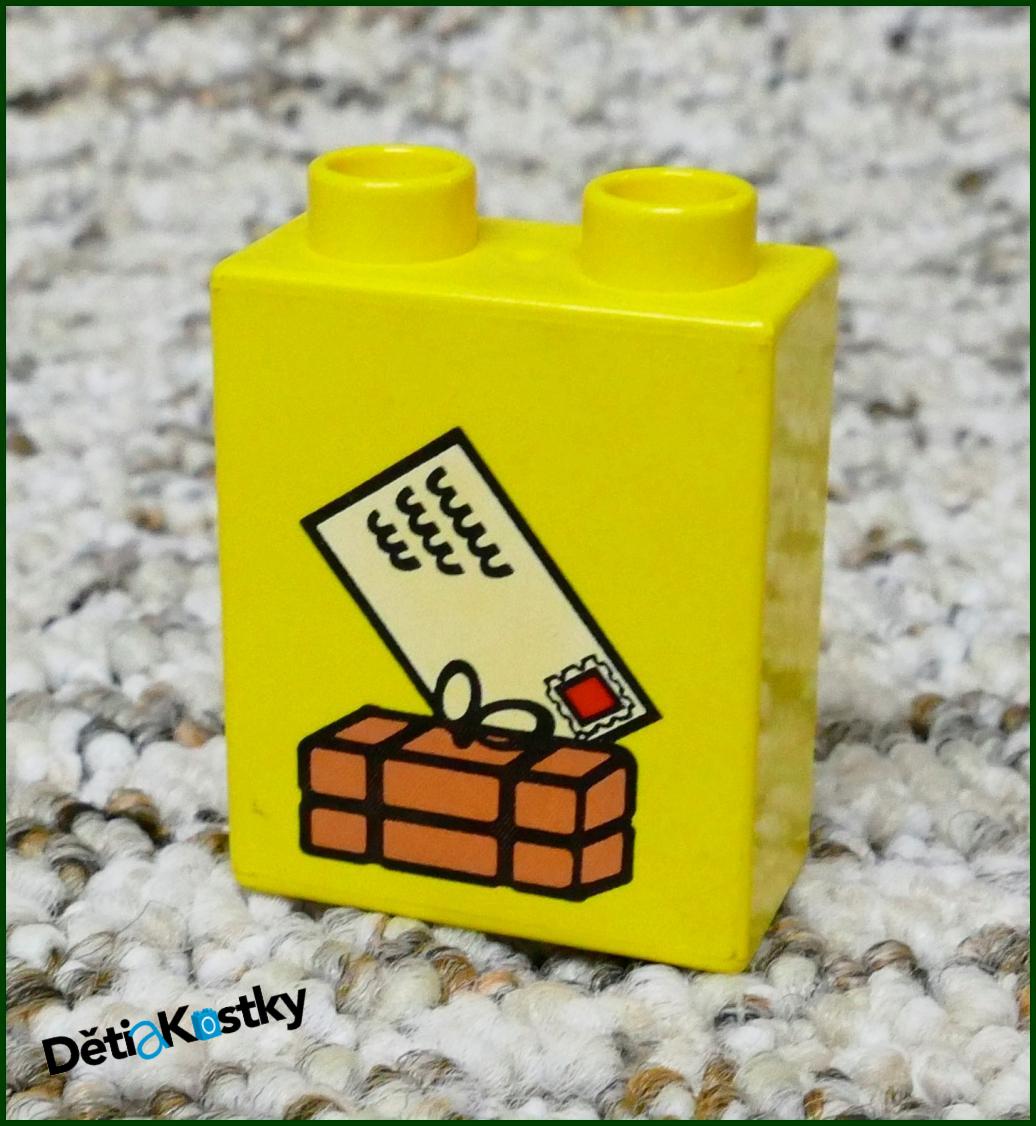 Lego® Duplo® Kostka 1x2x2 Žlutá - Balíček a Dopis