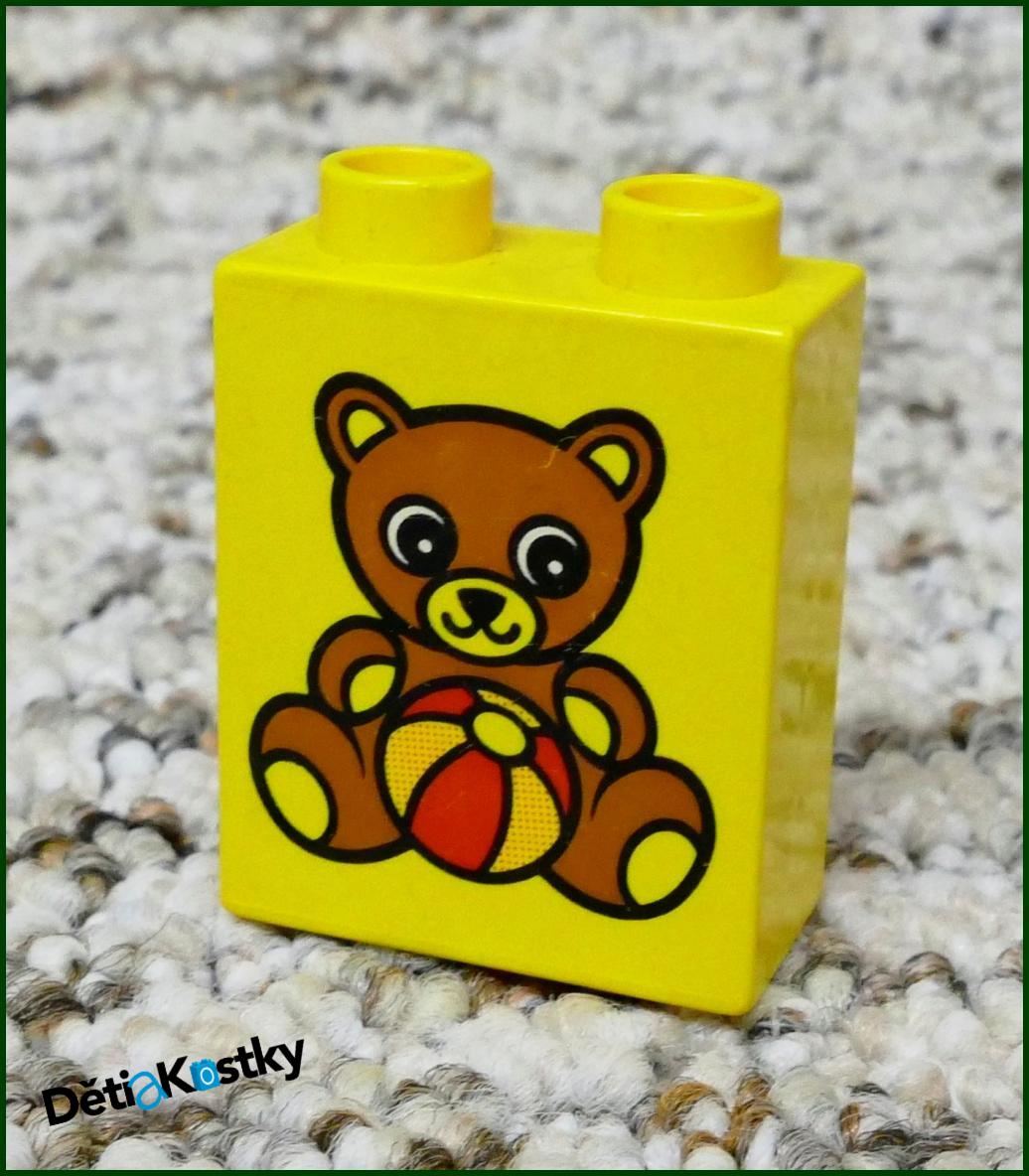 Lego® Duplo® Kostka 1x2x2 Žlutá - Medvídek s Míčem