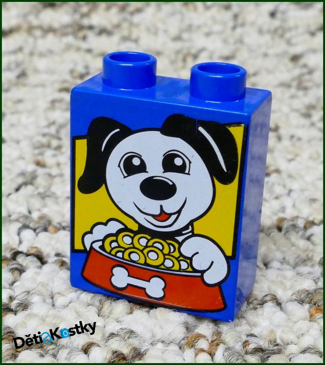 Lego® Duplo® Kostka 1x2x2 Modrá - Pejsek
