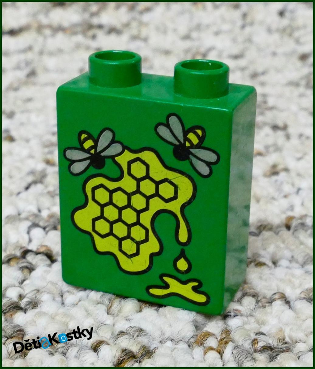 Lego® Duplo® Kostka 1x2x2 Tm. Zelená - Včelí Plástve