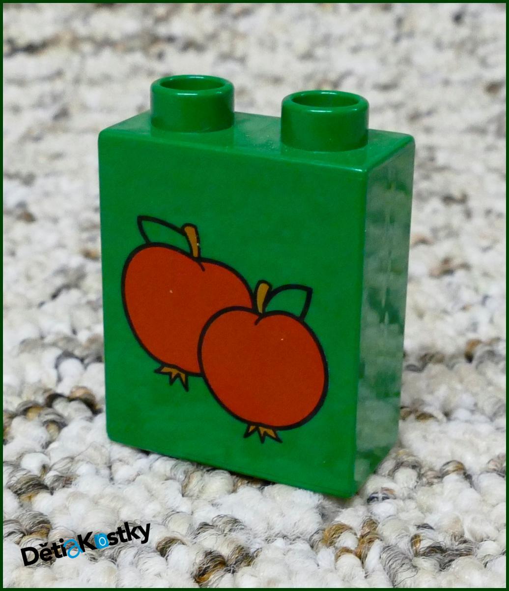 Lego® Duplo® Kostka 1x2x2 Tm. Zelená - Jablka