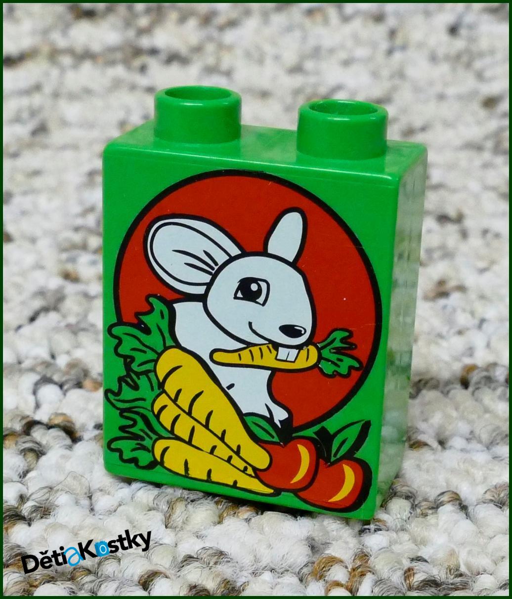 Lego® Duplo® Kostka 1x2x2 Sv. Zelená - Králíček