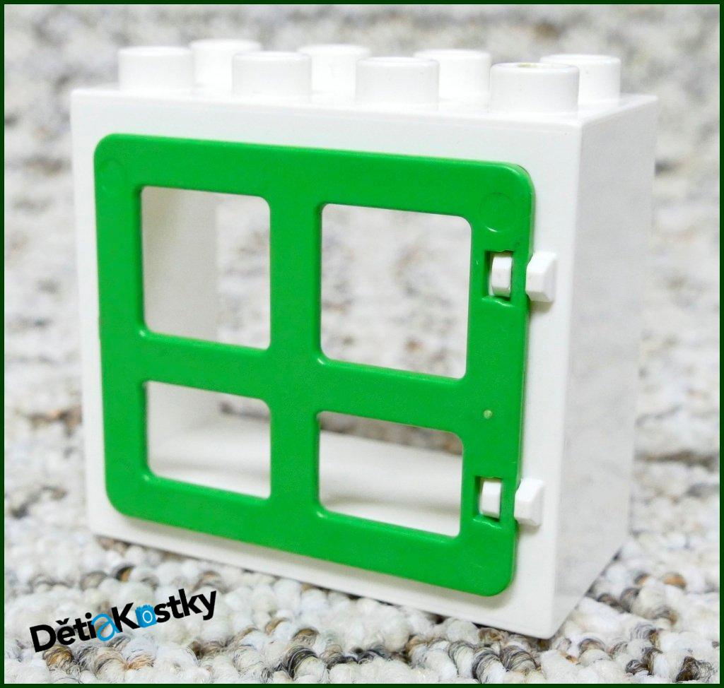 Lego® Duplo® Kostka s Oknem Bílá - Zelená Okenice