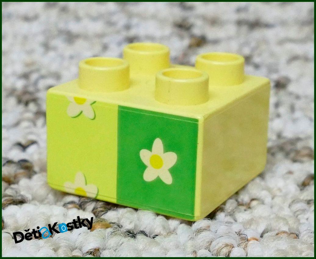 Lego® Duplo® Kostka Světle Žlutá 2x2 Květiny