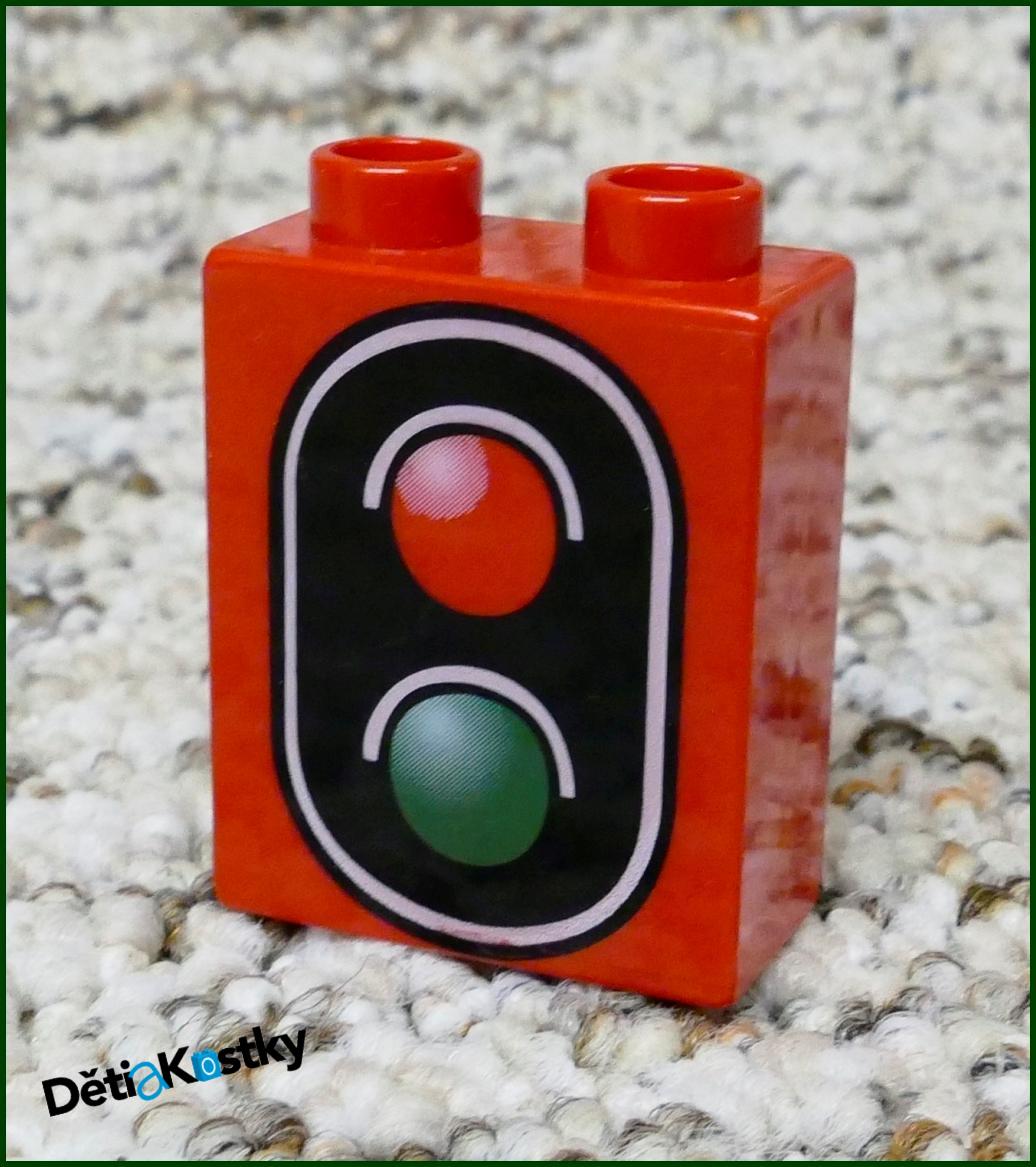 Lego® Duplo® Kostka 1x2x2 Červená - Semafor (2)