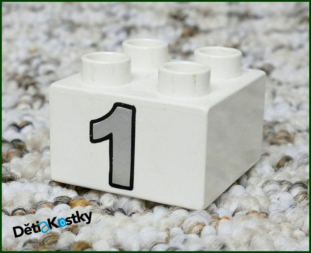 Lego® Duplo® Kostka Bílá 2x2 Číslo 1