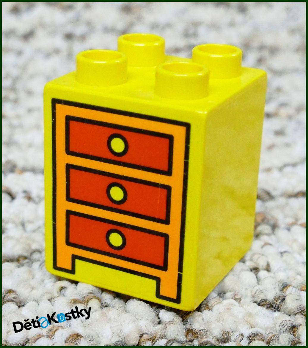 Lego® Duplo® Kostka 2x2x2 Žlutá - Obrázek Šuplíky