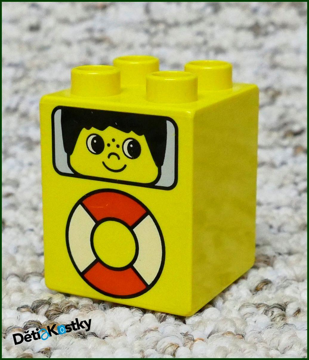 Lego® Duplo® Kostka 2x2x2 Žlutá - Obličej a Kruh