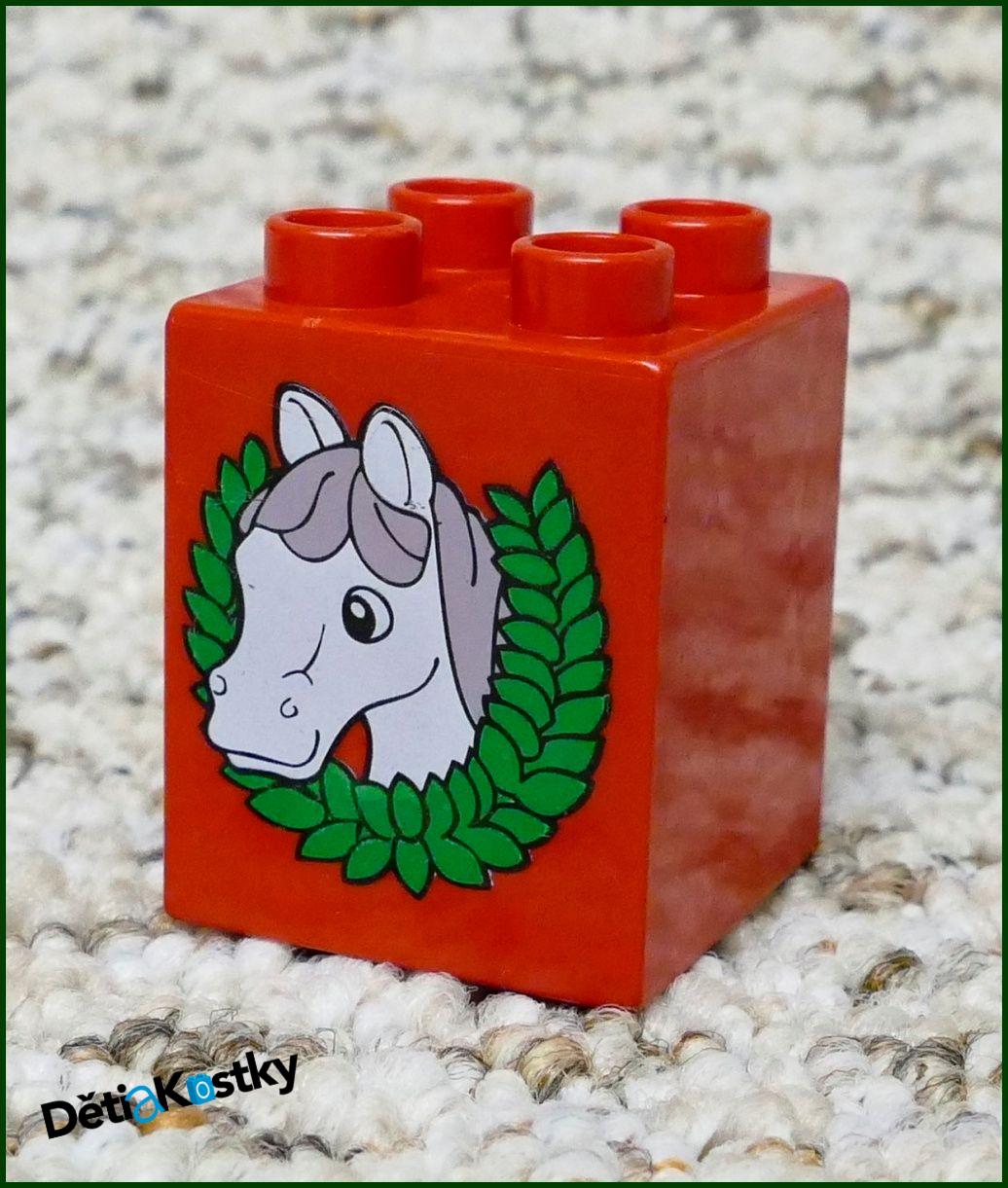 Lego® Duplo® Kostka 2x2x2 Červená - Kůň