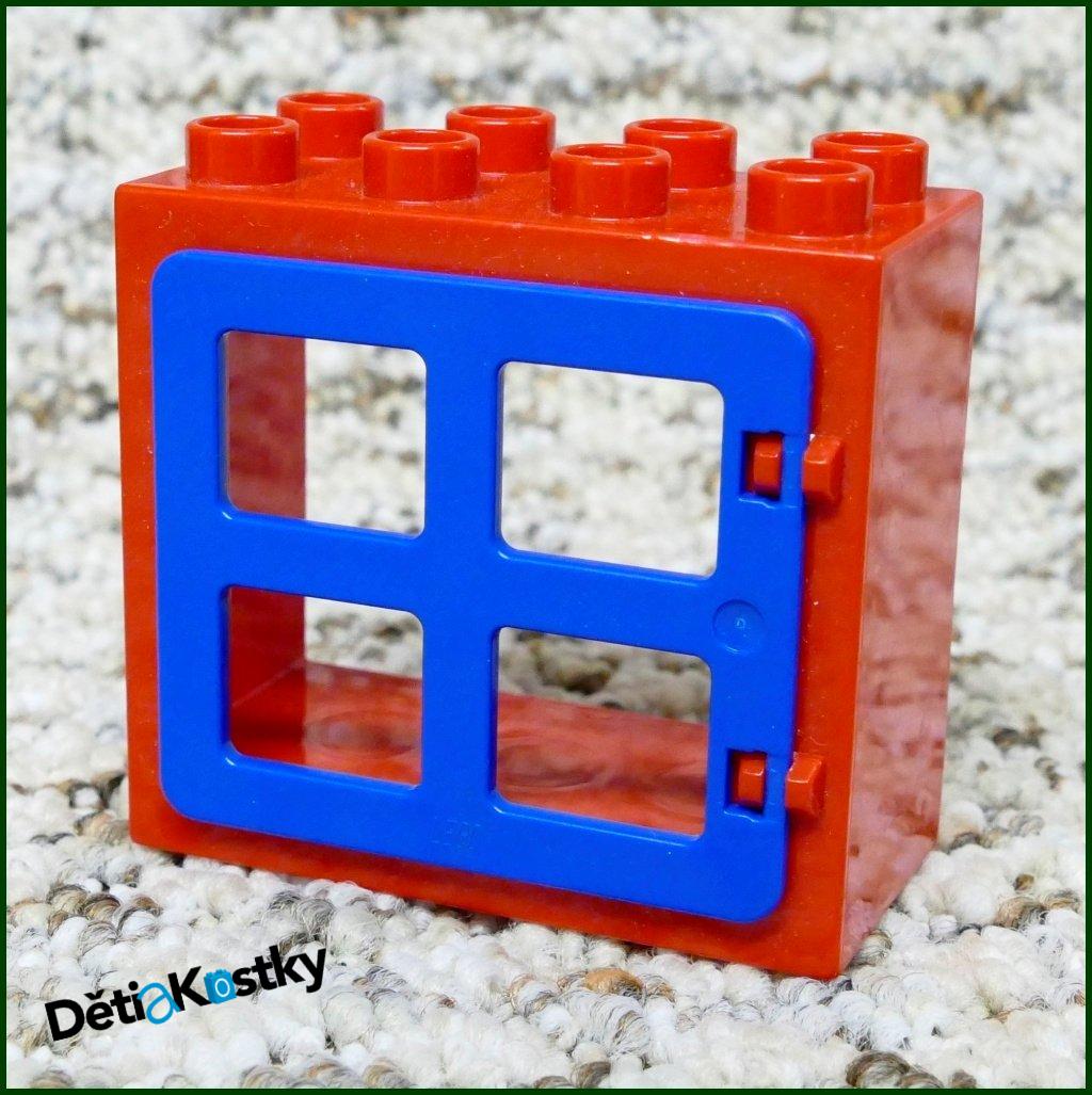 Lego® Duplo® Kostka s Oknem Červená - Modrá Okenice