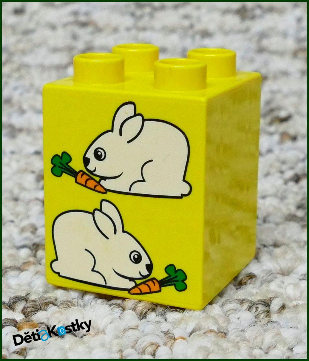 Lego® Duplo® Kostka 2x2x2 Žlutá - Králíci