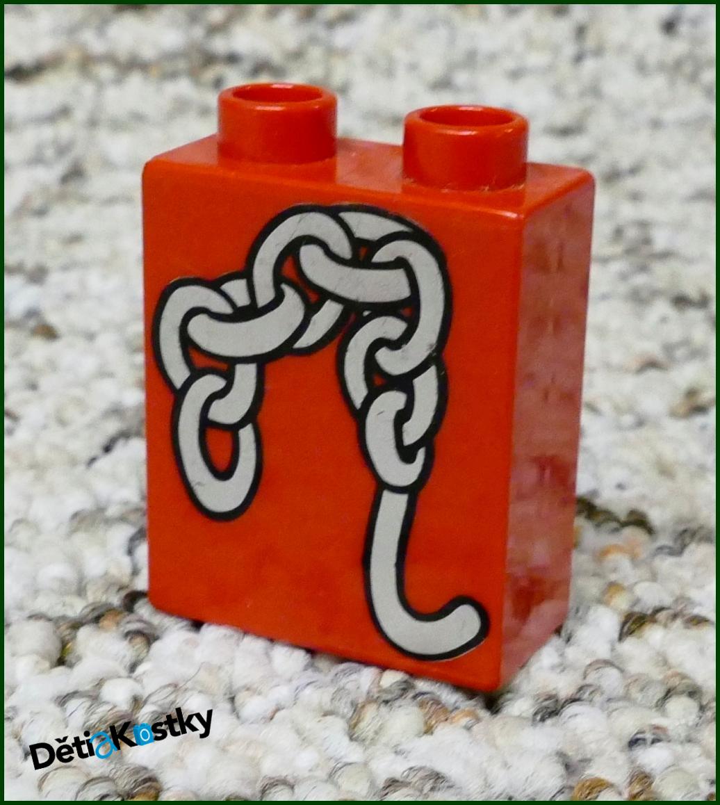 Lego® Duplo® Kostka 1x2x2 Červená - Řetěz