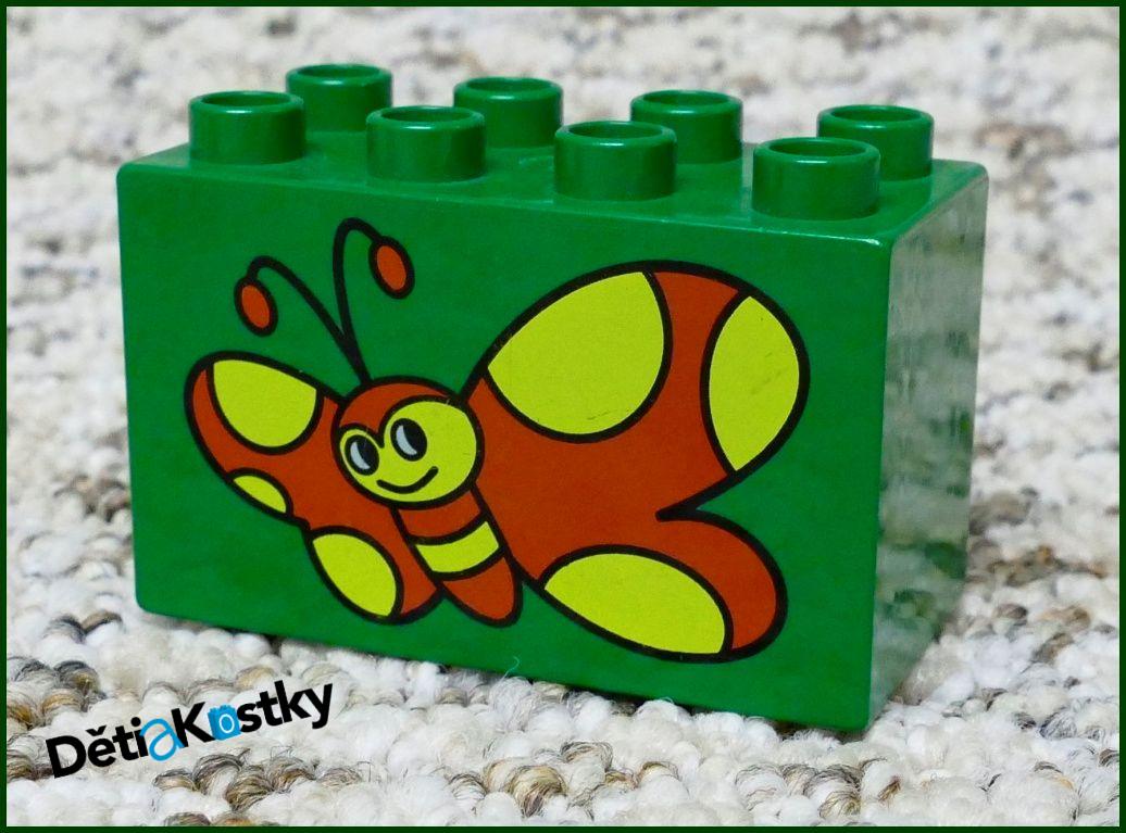 Lego® Duplo® Kostka 2x4x2 Zelená - Motýl