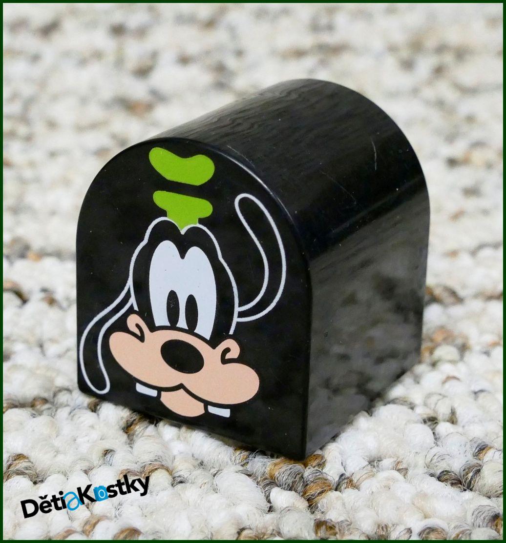 Lego® Duplo® Kostka 2x2 Zaoblená Černá - Obrázek Goofy