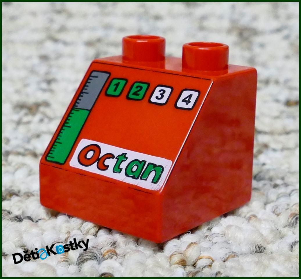 Lego® Duplo® Kostka 2x2 Červená Zkosená - Octan (1,2,3,4)
