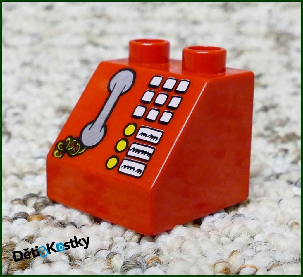 Lego® Duplo® Kostka 2x2 Červená Zkosená - Telefon